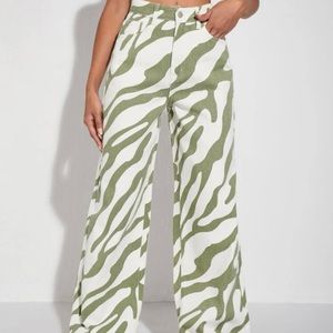 green zebra groovy pants